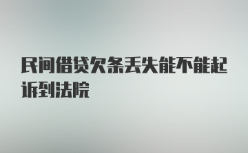 民间借贷欠条丢失能不能起诉到法院