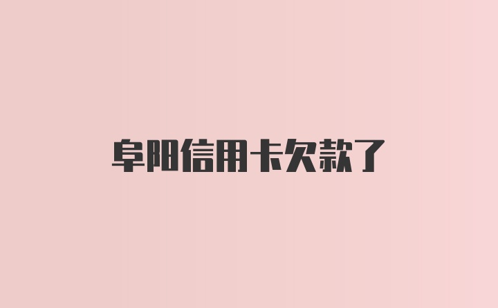 阜阳信用卡欠款了