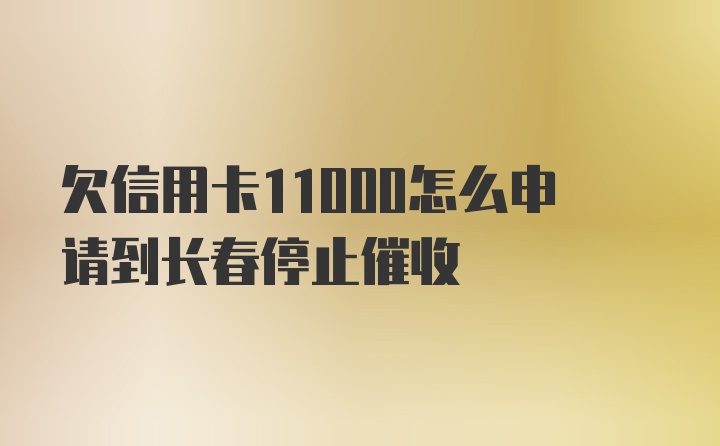 欠信用卡11000怎么申请到长春停止催收