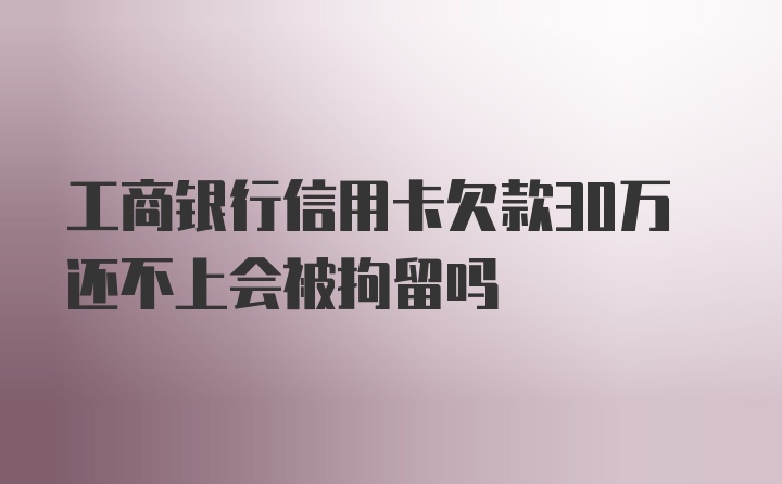 工商银行信用卡欠款30万还不上会被拘留吗