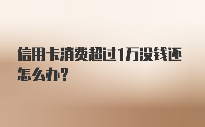 信用卡消费超过1万没钱还怎么办？