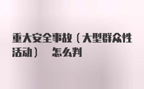 重大安全事故(大型群众性活动) 怎么判