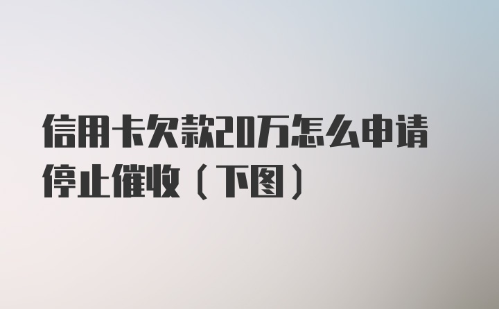 信用卡欠款20万怎么申请停止催收（下图）