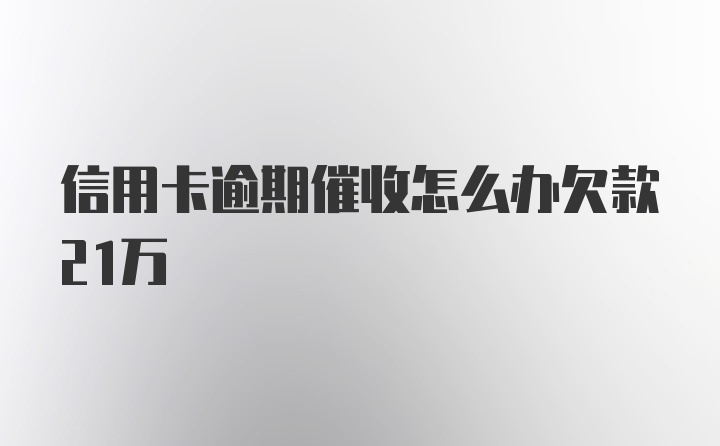 信用卡逾期催收怎么办欠款21万