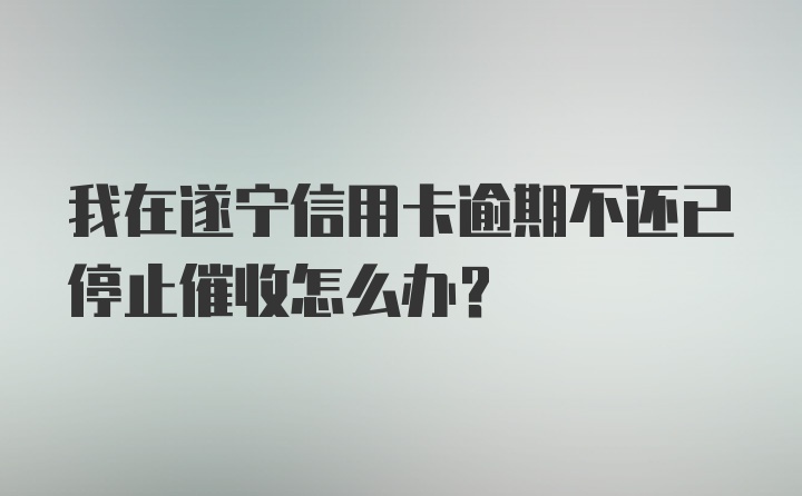 我在遂宁信用卡逾期不还已停止催收怎么办？