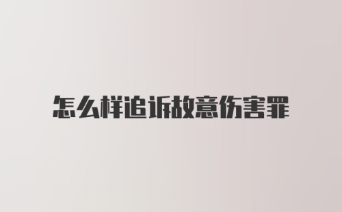 怎么样追诉故意伤害罪