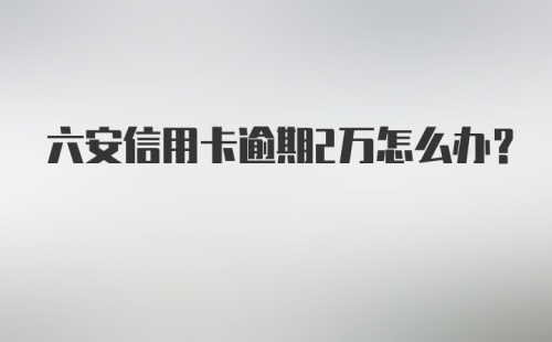 六安信用卡逾期2万怎么办？