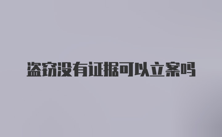 盗窃没有证据可以立案吗