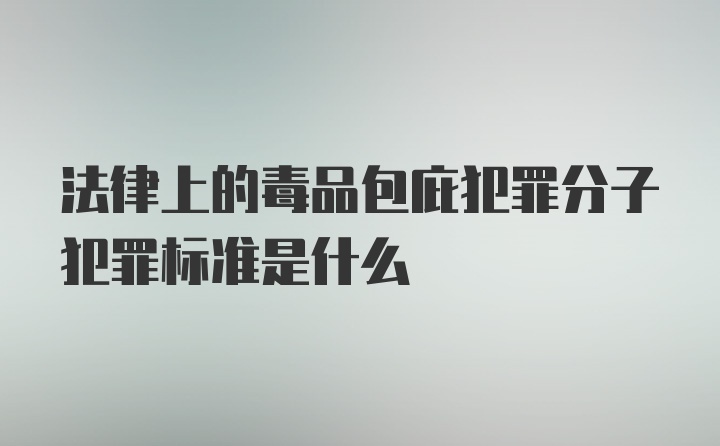 法律上的毒品包庇犯罪分子犯罪标准是什么