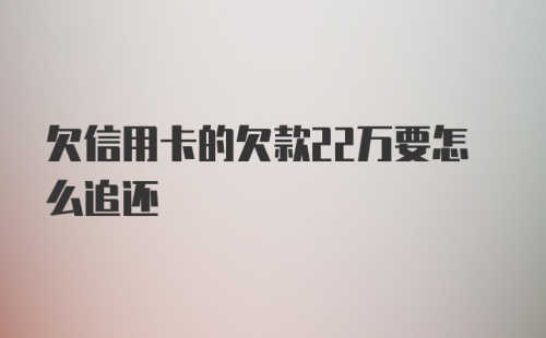 欠信用卡的欠款22万要怎么追还