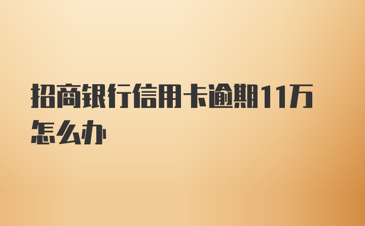 招商银行信用卡逾期11万怎么办