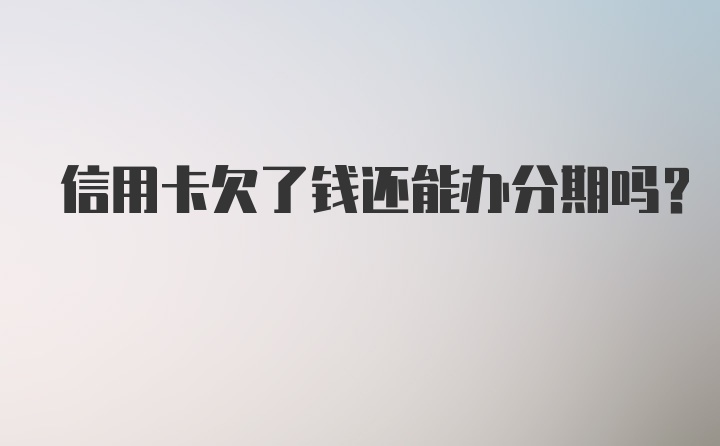 信用卡欠了钱还能办分期吗？