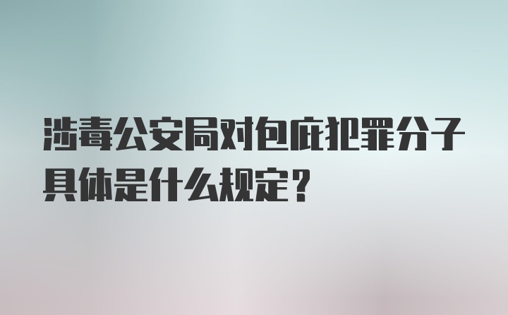 涉毒公安局对包庇犯罪分子具体是什么规定？