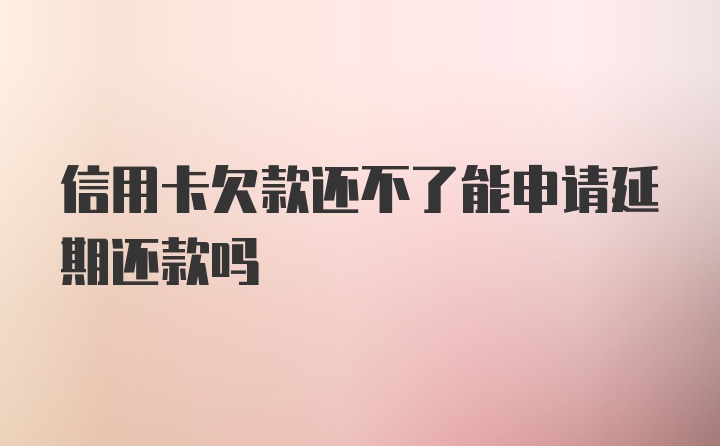 信用卡欠款还不了能申请延期还款吗