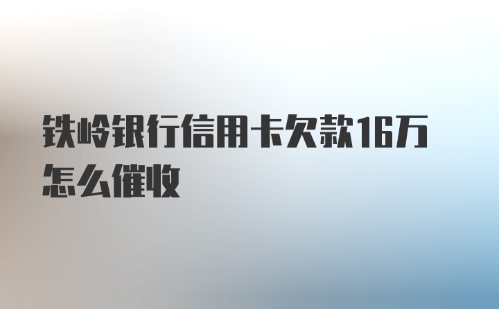 铁岭银行信用卡欠款16万怎么催收