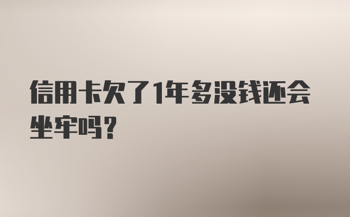 信用卡欠了1年多没钱还会坐牢吗？