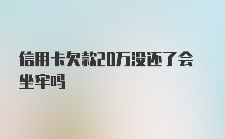 信用卡欠款20万没还了会坐牢吗