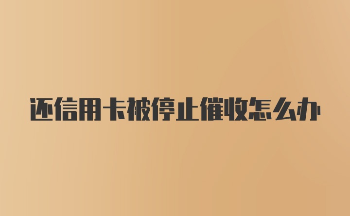 还信用卡被停止催收怎么办