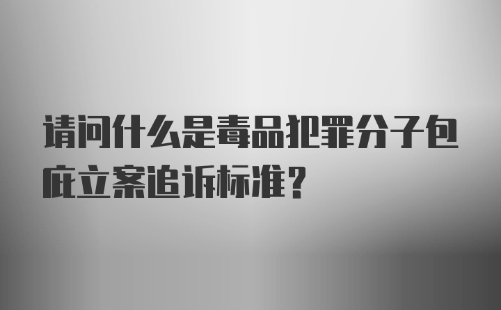 请问什么是毒品犯罪分子包庇立案追诉标准?