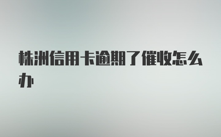 株洲信用卡逾期了催收怎么办