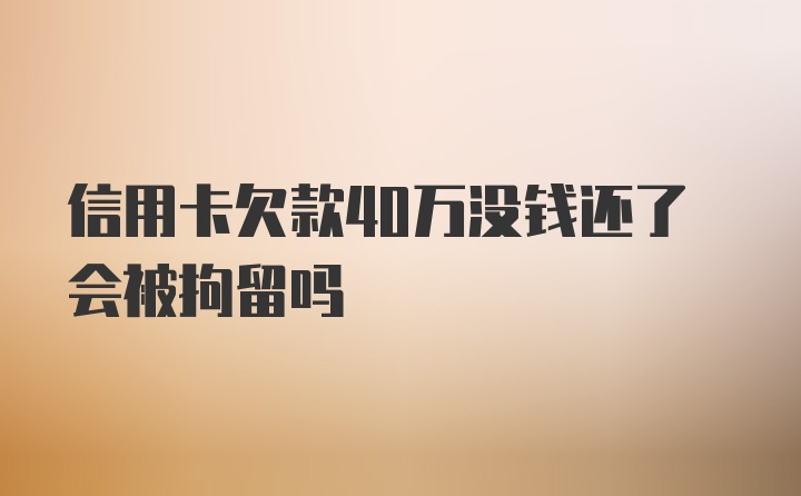 信用卡欠款40万没钱还了会被拘留吗