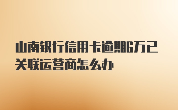 山南银行信用卡逾期6万已关联运营商怎么办