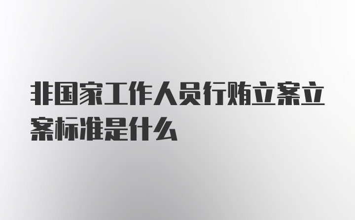 非国家工作人员行贿立案立案标准是什么