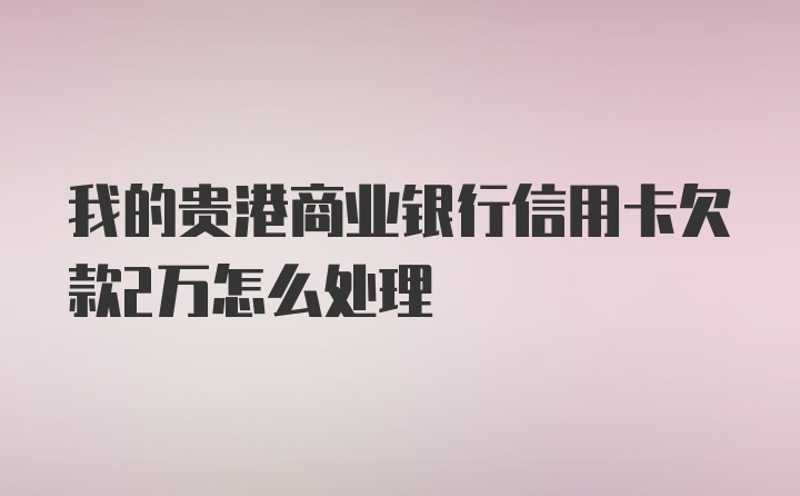 我的贵港商业银行信用卡欠款2万怎么处理