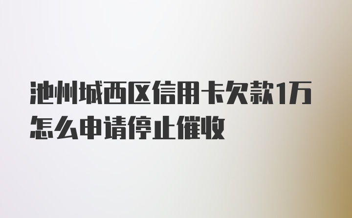 池州城西区信用卡欠款1万怎么申请停止催收