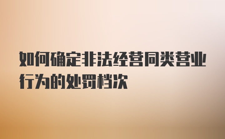 如何确定非法经营同类营业行为的处罚档次