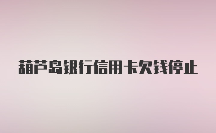 葫芦岛银行信用卡欠钱停止