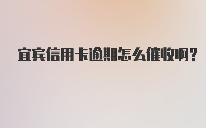 宜宾信用卡逾期怎么催收啊？