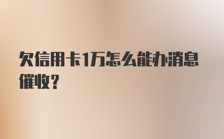 欠信用卡1万怎么能办消息催收？