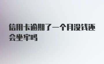 信用卡逾期了一个月没钱还会坐牢吗