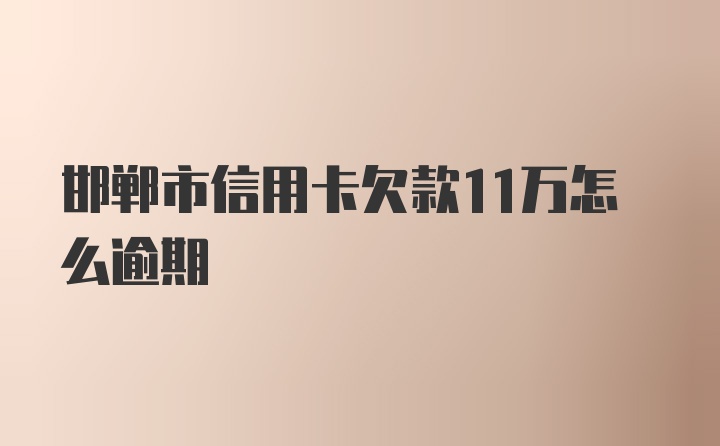 邯郸市信用卡欠款11万怎么逾期