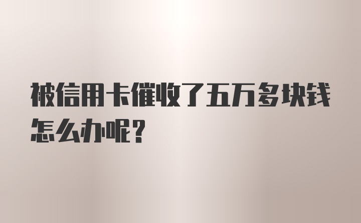 被信用卡催收了五万多块钱怎么办呢？