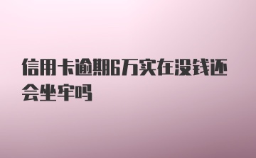 信用卡逾期6万实在没钱还会坐牢吗