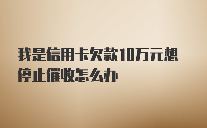 我是信用卡欠款10万元想停止催收怎么办