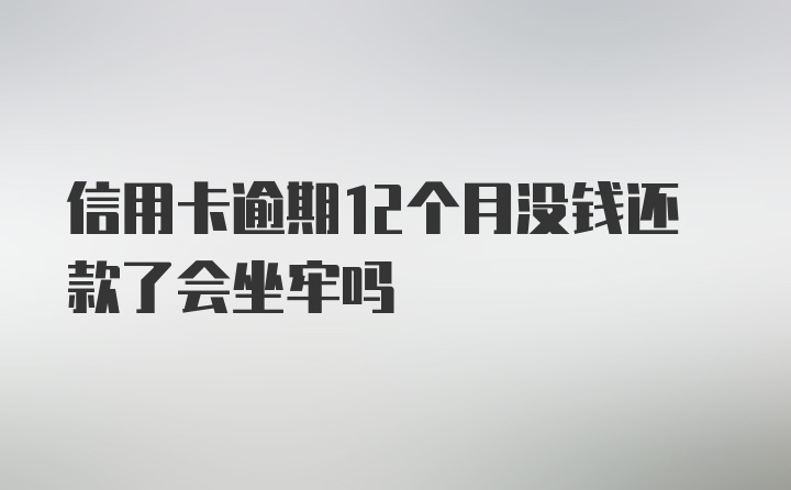 信用卡逾期12个月没钱还款了会坐牢吗