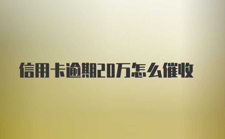 信用卡逾期20万怎么催收