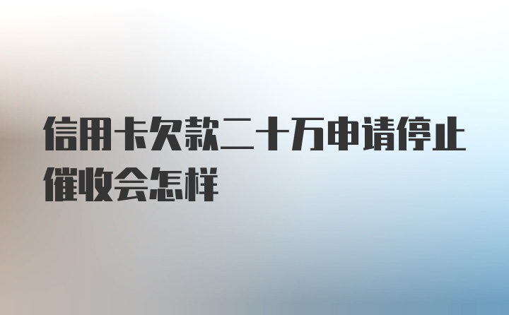 信用卡欠款二十万申请停止催收会怎样