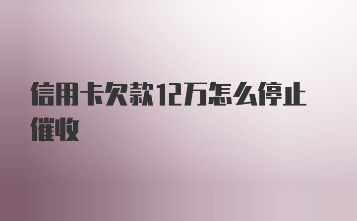 信用卡欠款12万怎么停止催收