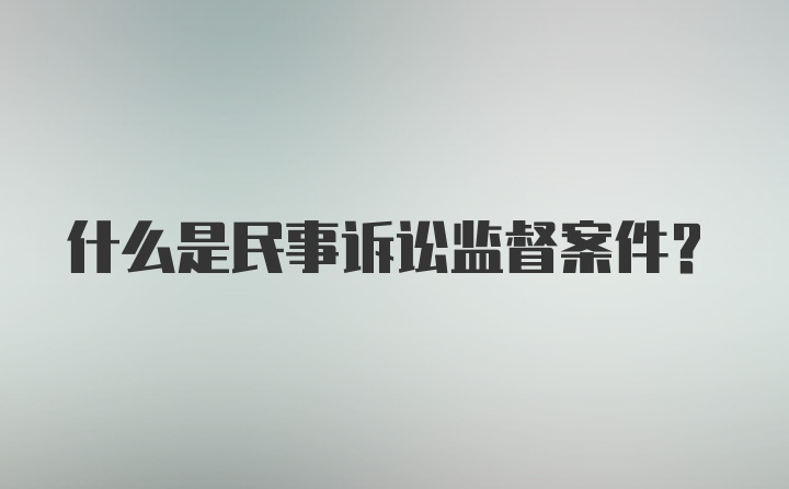 什么是民事诉讼监督案件？