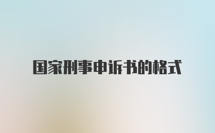 国家刑事申诉书的格式