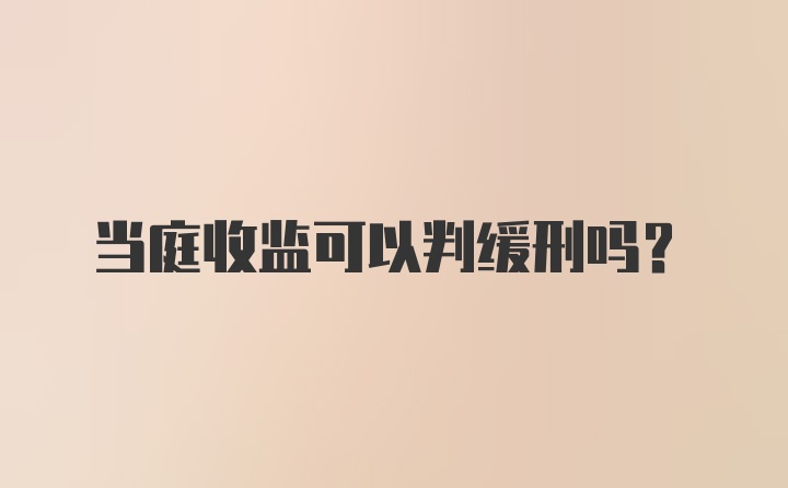 当庭收监可以判缓刑吗？