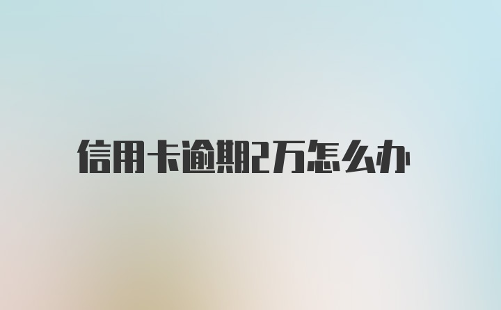 信用卡逾期2万怎么办