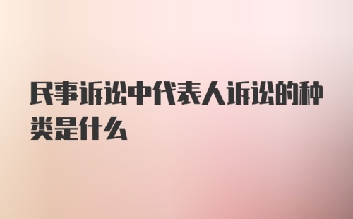 民事诉讼中代表人诉讼的种类是什么