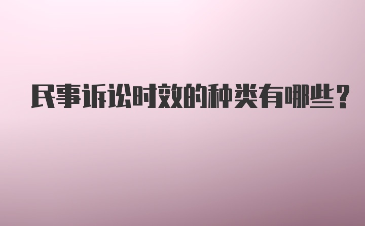 民事诉讼时效的种类有哪些？