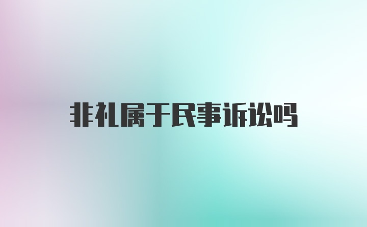 非礼属于民事诉讼吗