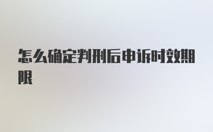 怎么确定判刑后申诉时效期限